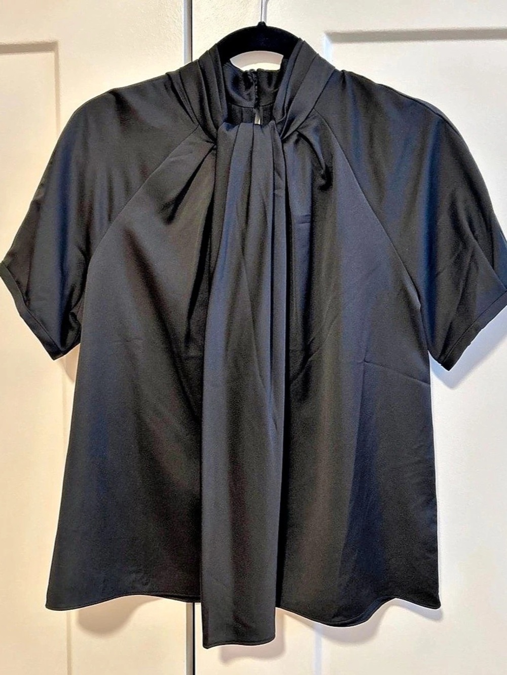 J.Crew Black Satin Blouse Size M